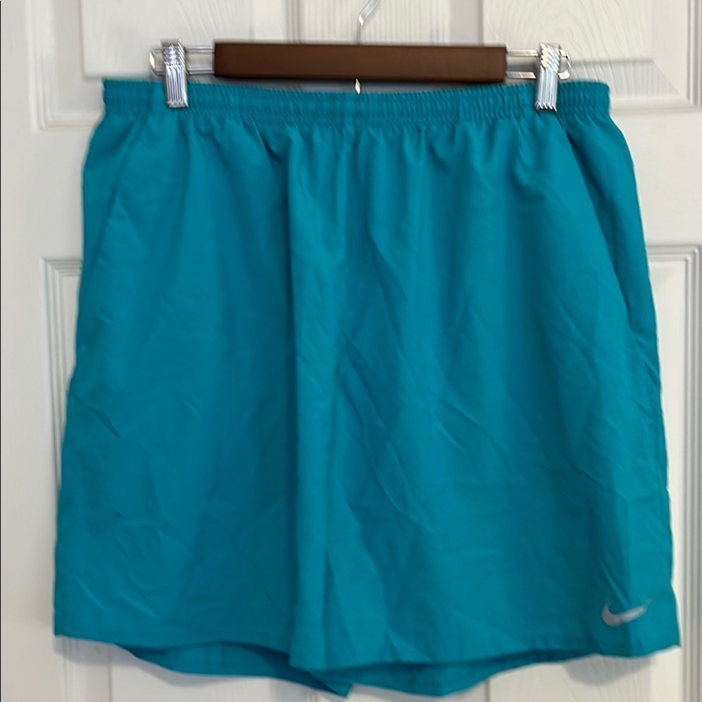 Nike Teal Blue Elastic Waist Nylon Sports Shorts Men’s XXL